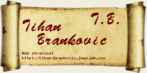 Tihan Branković vizit kartica